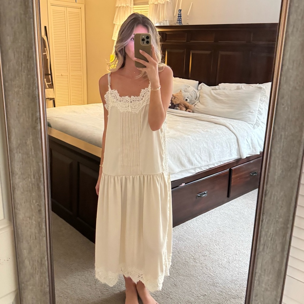 Ivory Lace Camisole Dress - Picture 5 of 16